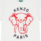 Girls White Elephant T-Shirt, 1, hi-res