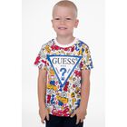 Boys White Logo T-Shirt, 2, hi-res