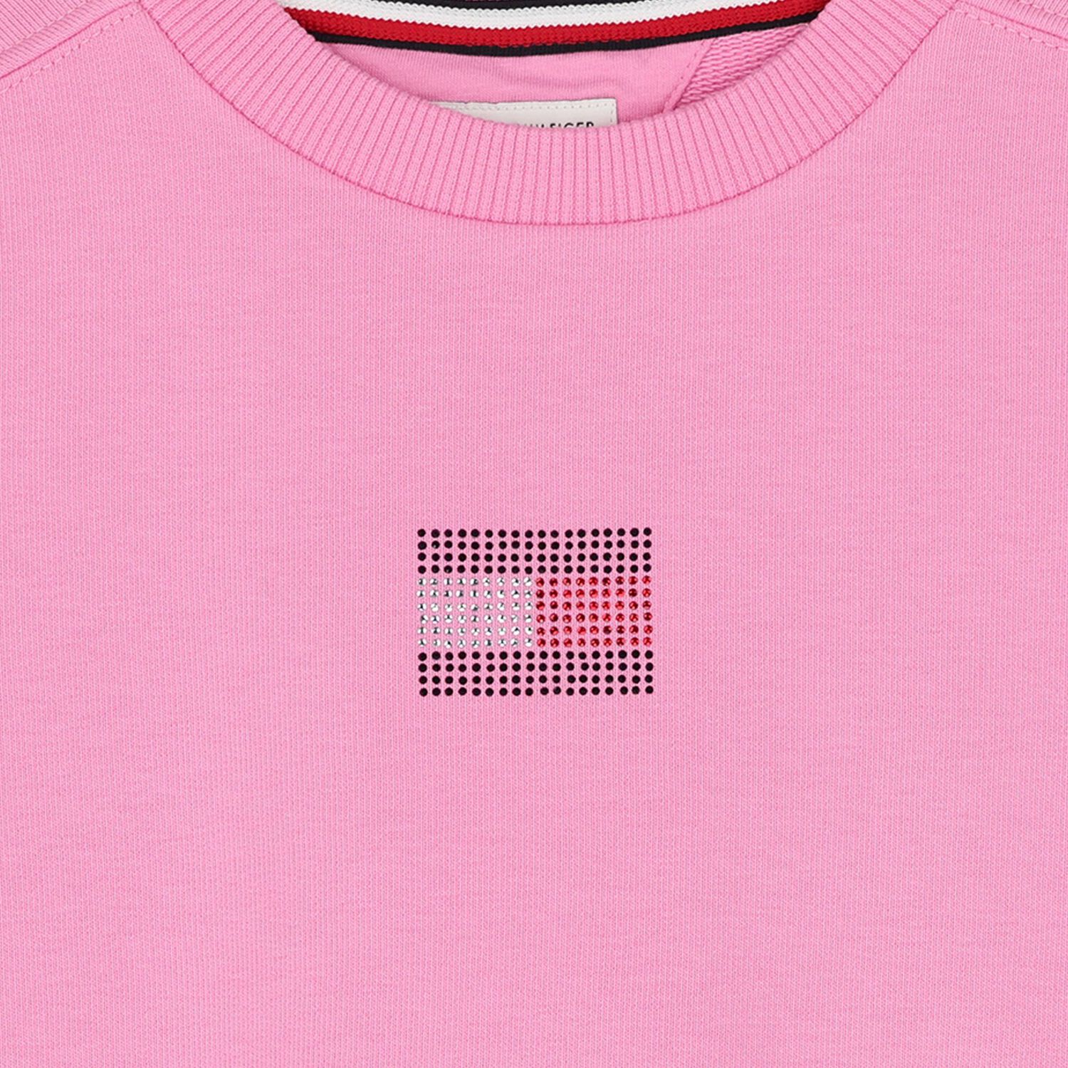 Girls Pink Embellished Logo Sweatshirt, 1, hi-res