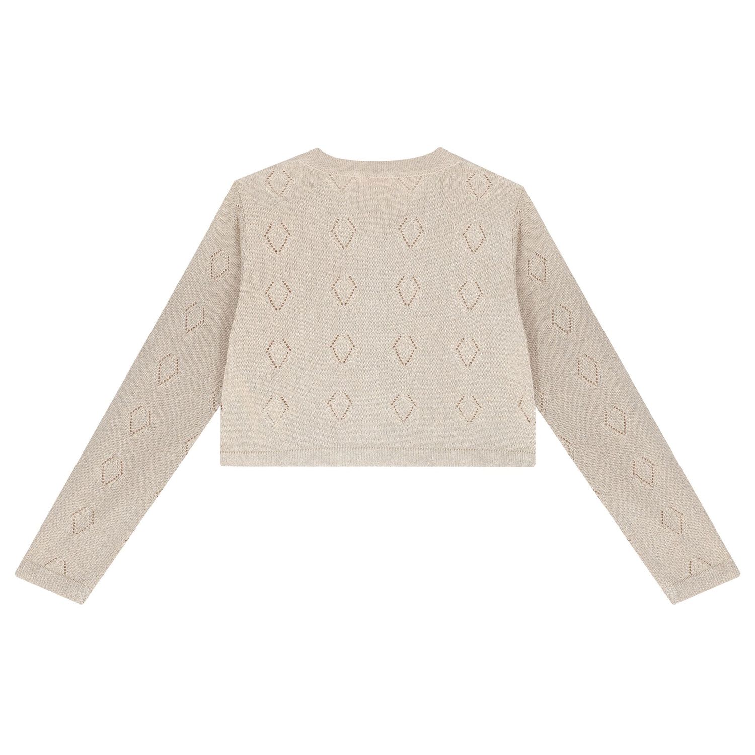 Girls Beige Knitted Cardigan, 1, hi-res image number null