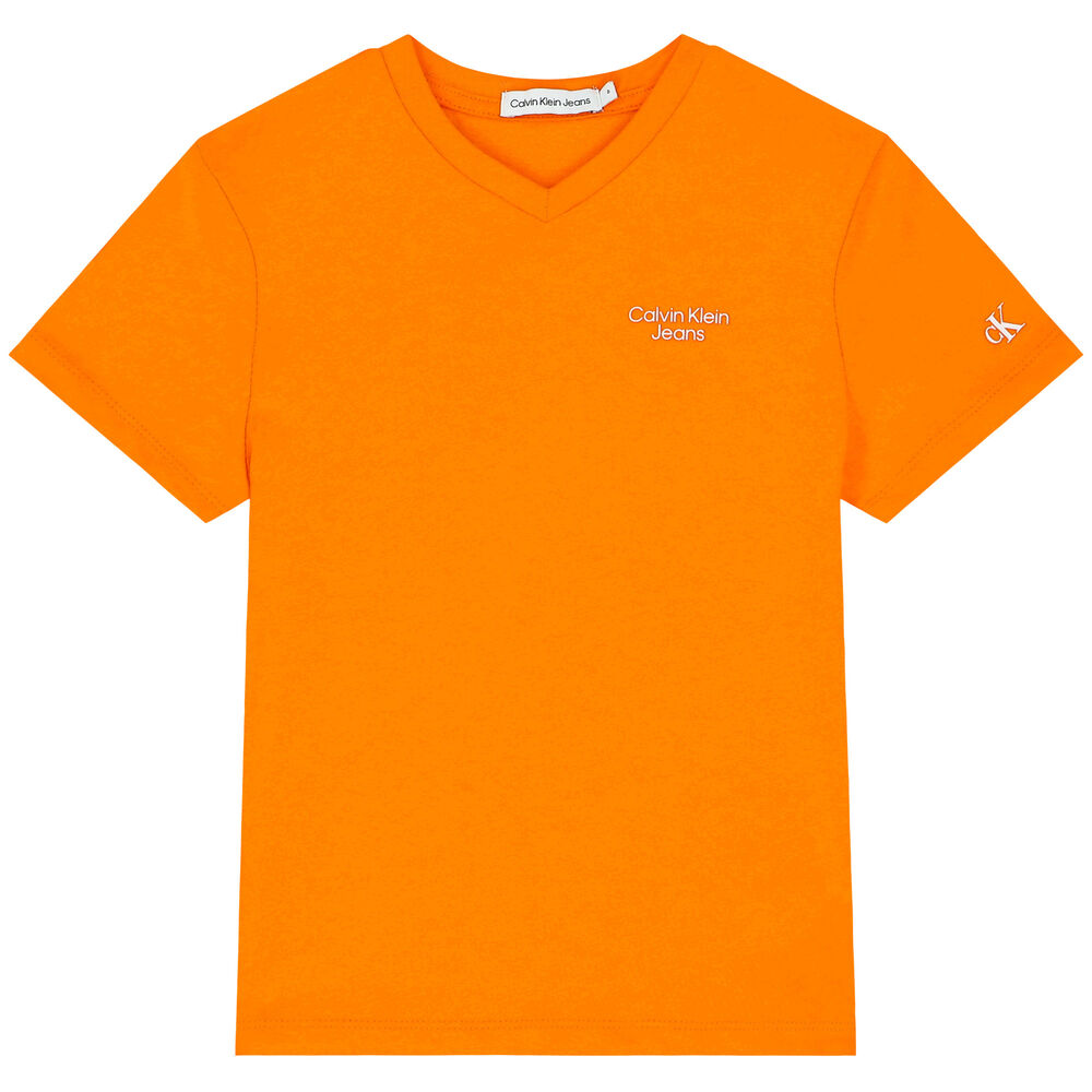 Calvin Klein Boys Orange Logo T-Shirt | Junior Couture USA
