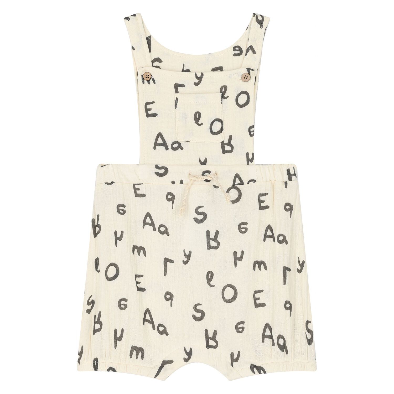 Baby Boys Beige & Ivory Bear Dungaree Set, 1, hi-res
