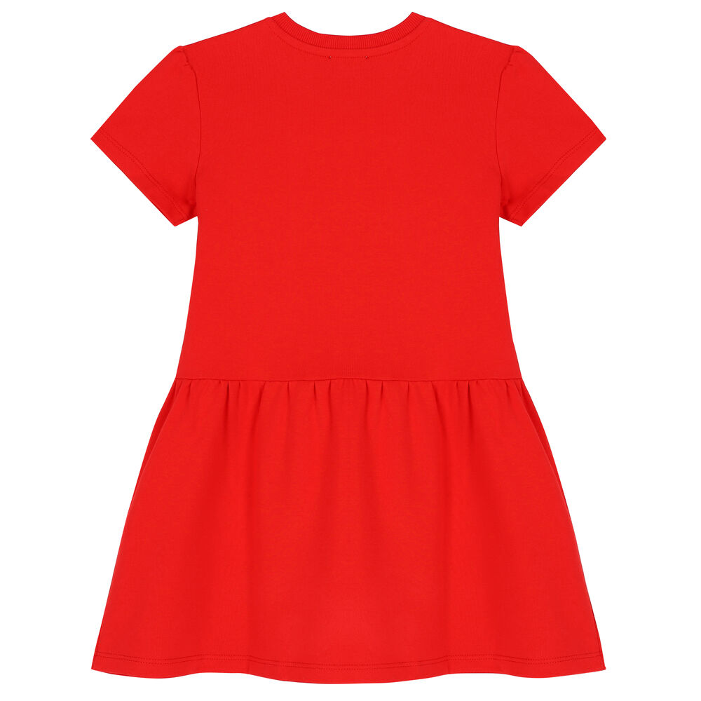 Moschino Red Teddy Bear Ruffle Dress