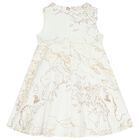 Girls Ivory Flower Geo Map Dress, 1, hi-res