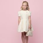 حقيبة يد مبطنة بالشعار باللون العاجي للبنات, 1, hi-res