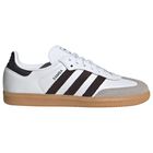 White & Brown Logo Samba Trainers, 1, hi-res