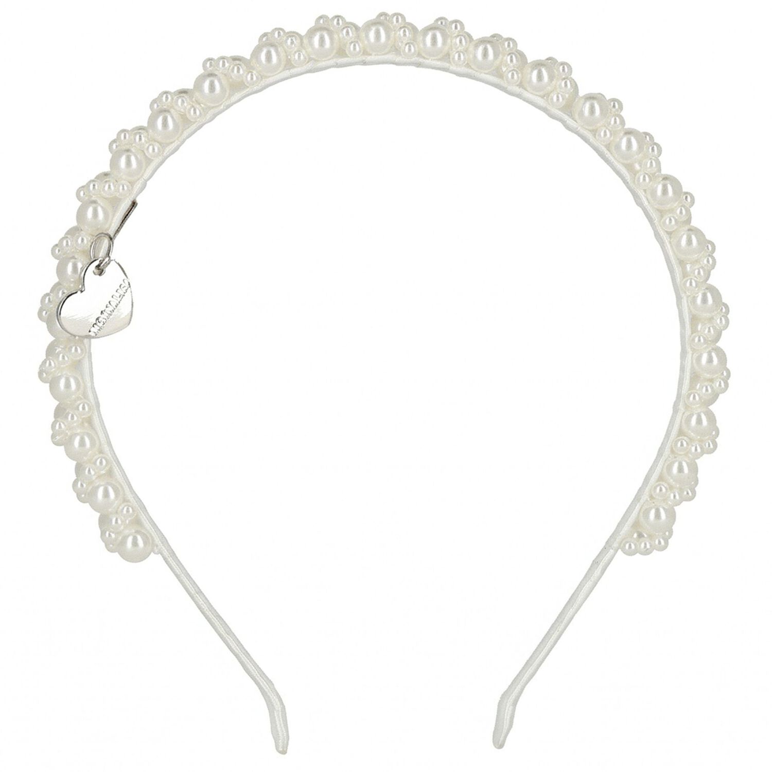 رابطه رأس للبنات مزينه بلؤلؤ صناعى باللون الابيض , 1, hi-res