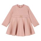 Younger Girls Pink & Gold Polka Dot Neoprene Dress, 1, hi-res