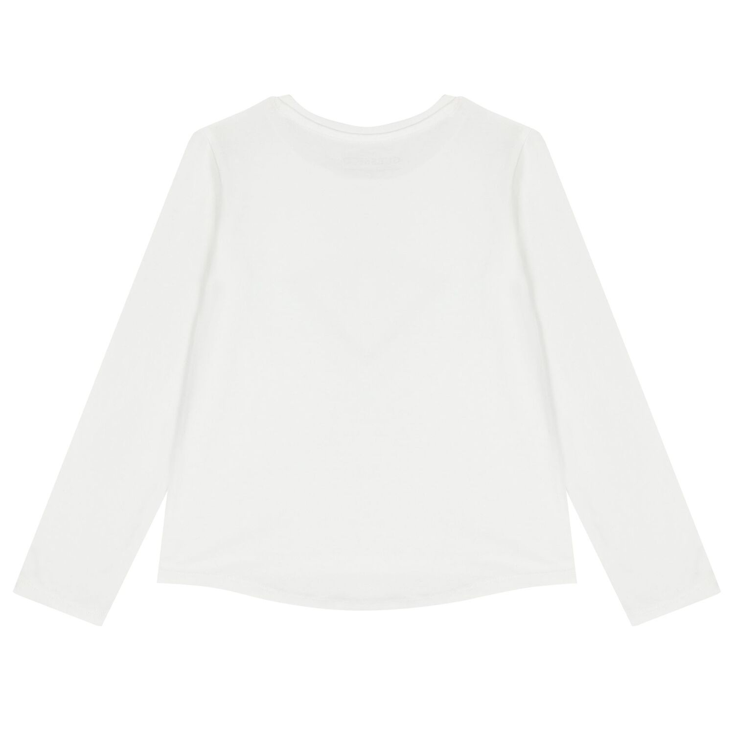 Girls White Logo Long Sleeve Top, 1, hi-res