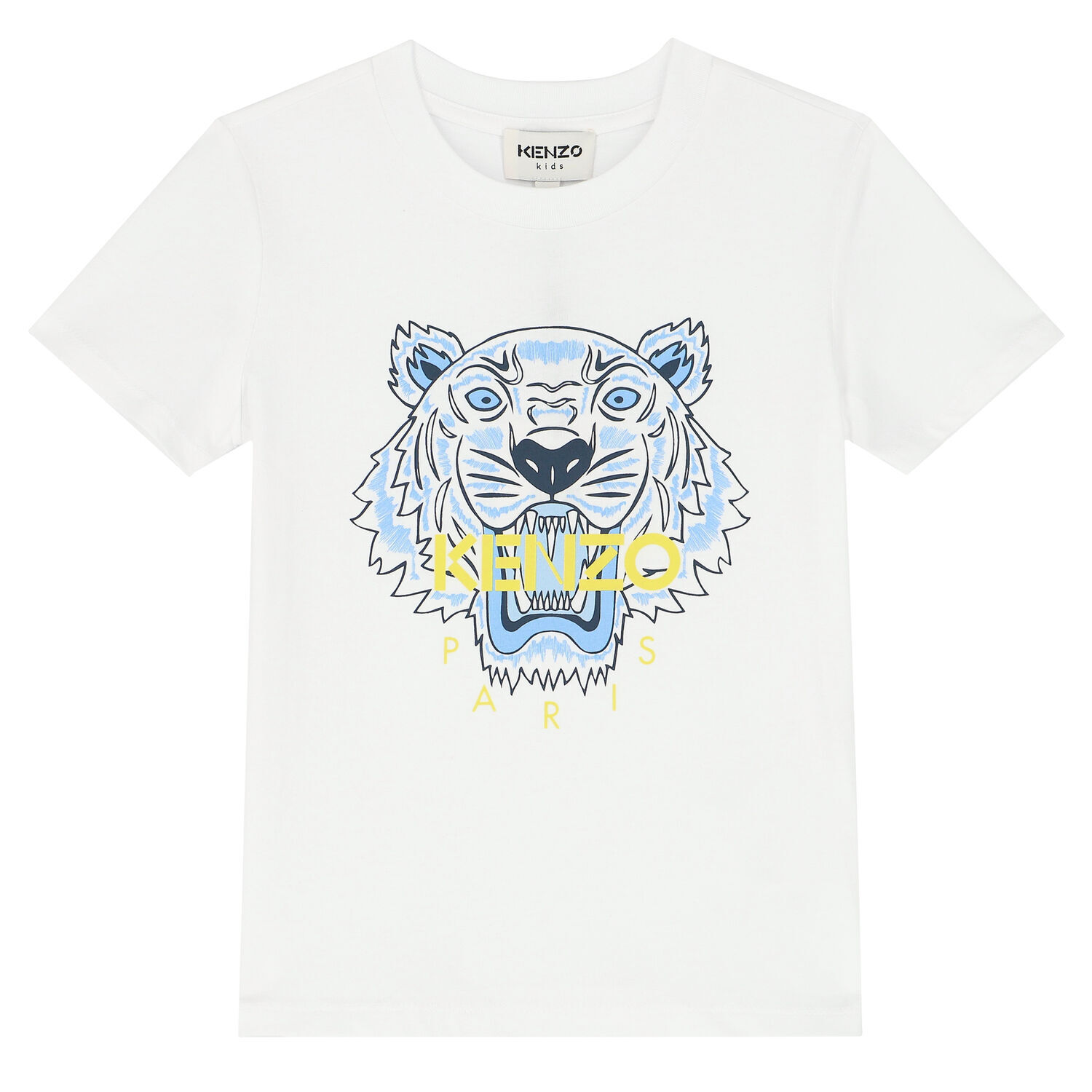 KENZO KIDS Boys White Tiger Logo T-Shirt | Junior Couture
