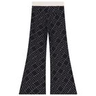 Girls Black Logo Trousers, 1, hi-res