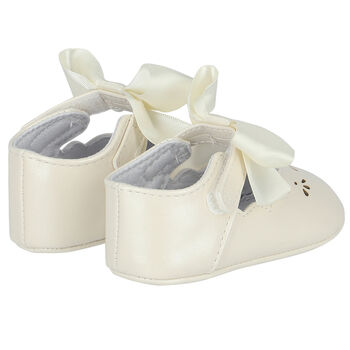 Baby Girls White Bow Pre Walker Shoes