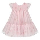 Younger Girls Pink Roses Tulle Dress, 1, hi-res