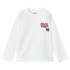 Boys White Helmet Long Sleeve Top, 1, hi-res