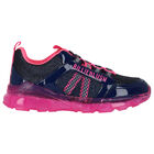 Girls Navy Blue & Pink Logo TrainersÂ , 1, hi-res