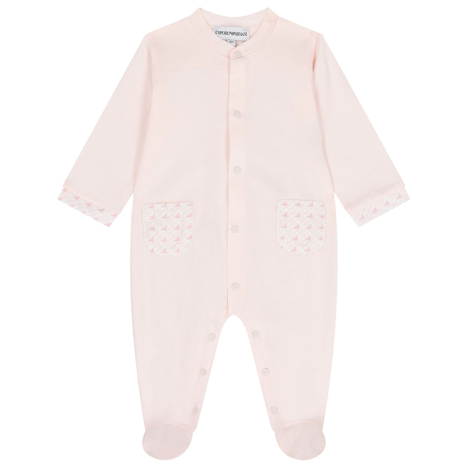 Baby Girls Pink & White Logo Babygrow Set, 2, hi-res image number null