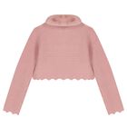 Girls Pink Faux Fur Collar Cardigan, 1, hi-res
