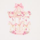 Baby Girls White & Pink Carousel Blanket, 1, hi-res