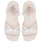 Girls Ivory Logo Flower Sandals, 1, hi-res