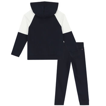 Boys Navy & White Logo Tracksuit