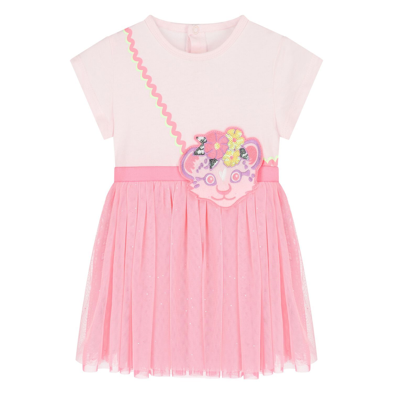 Younger Girls Pink Cat Dress, 1, hi-res