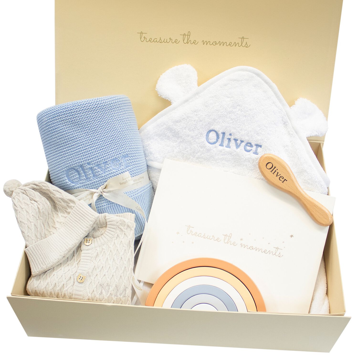 Boys Blue Personalised Ultimate Baby Gift Set, 2, hi-res