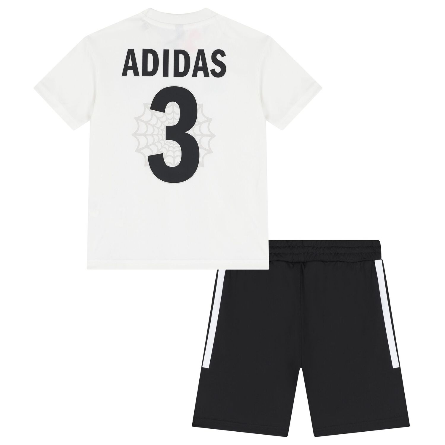 White & Black Marvel Logo Shorts Set, 1, hi-res