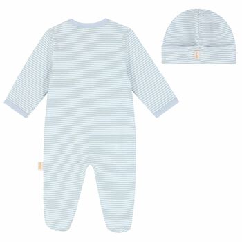 Baby Boys Blue Babygrow & Hat Set
