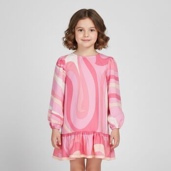 Younger Girls Pink & Ivory Iride Dress