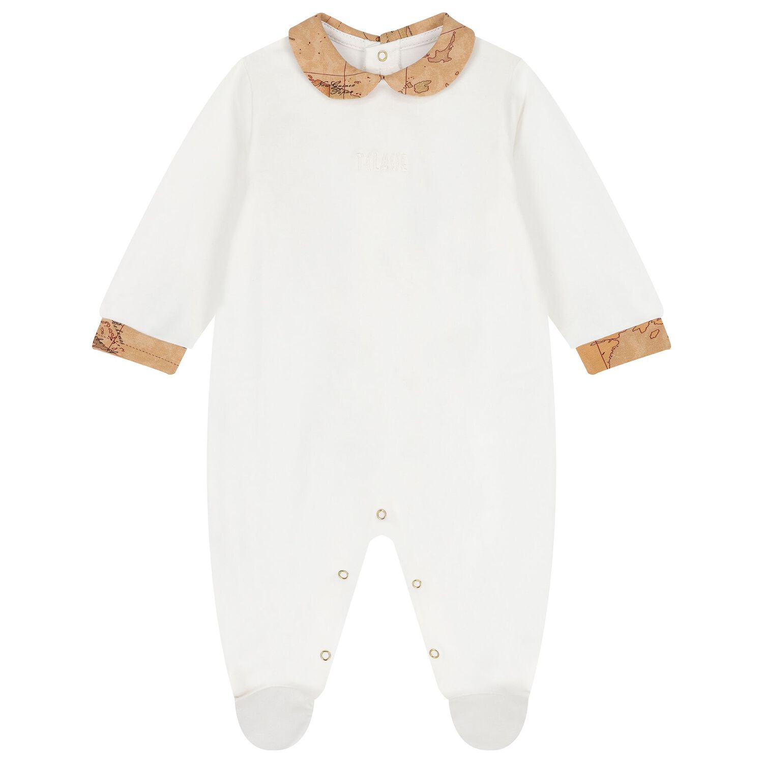 مجموعة هدايا ملابس الأطفال بنقشة خريطة جغرافية باللونين الأبيض والبيج, 3, hi-res