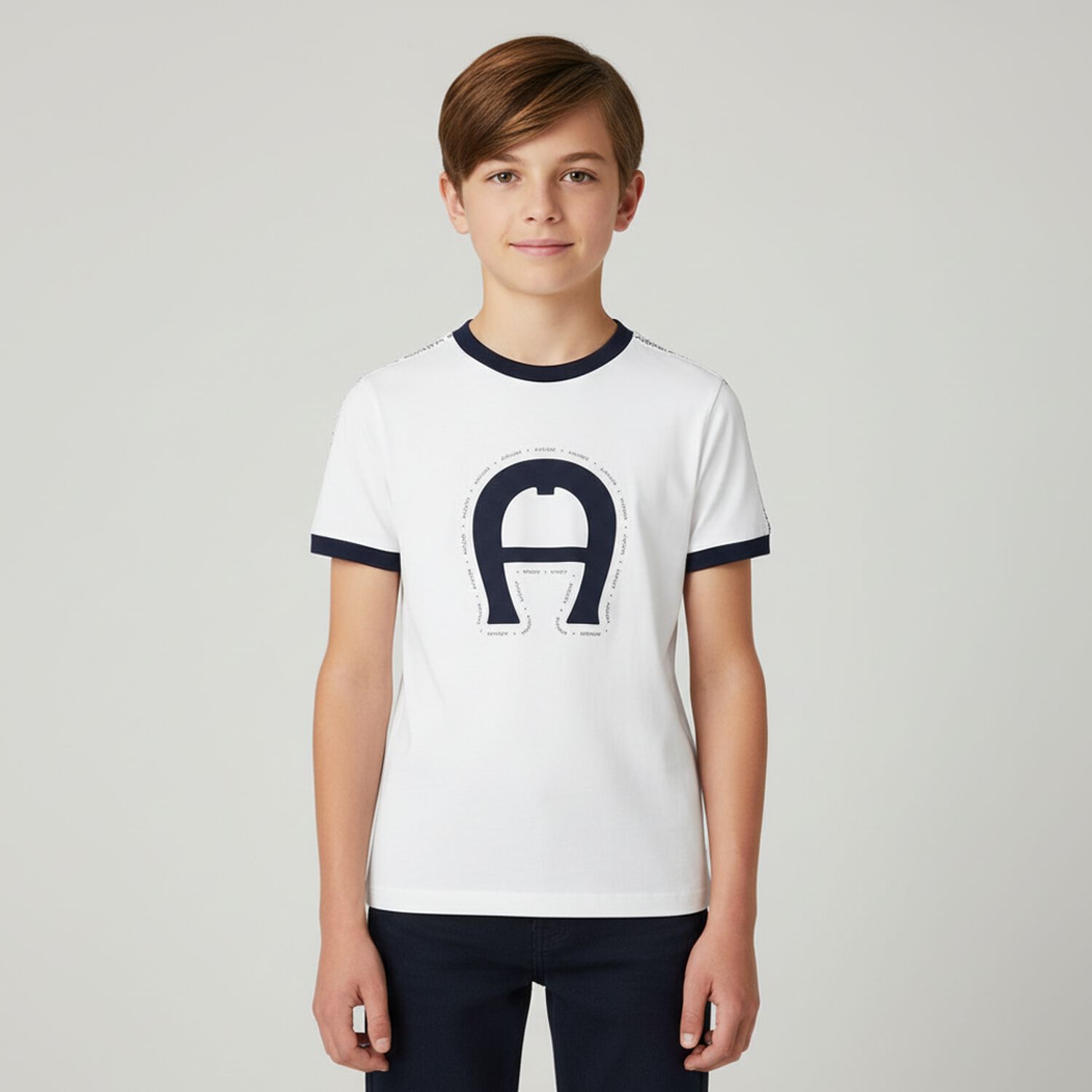 Boys White Logo T-Shirt, 1, hi-res