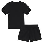 Black Trefoil Logo Shorts Set, 1, hi-res