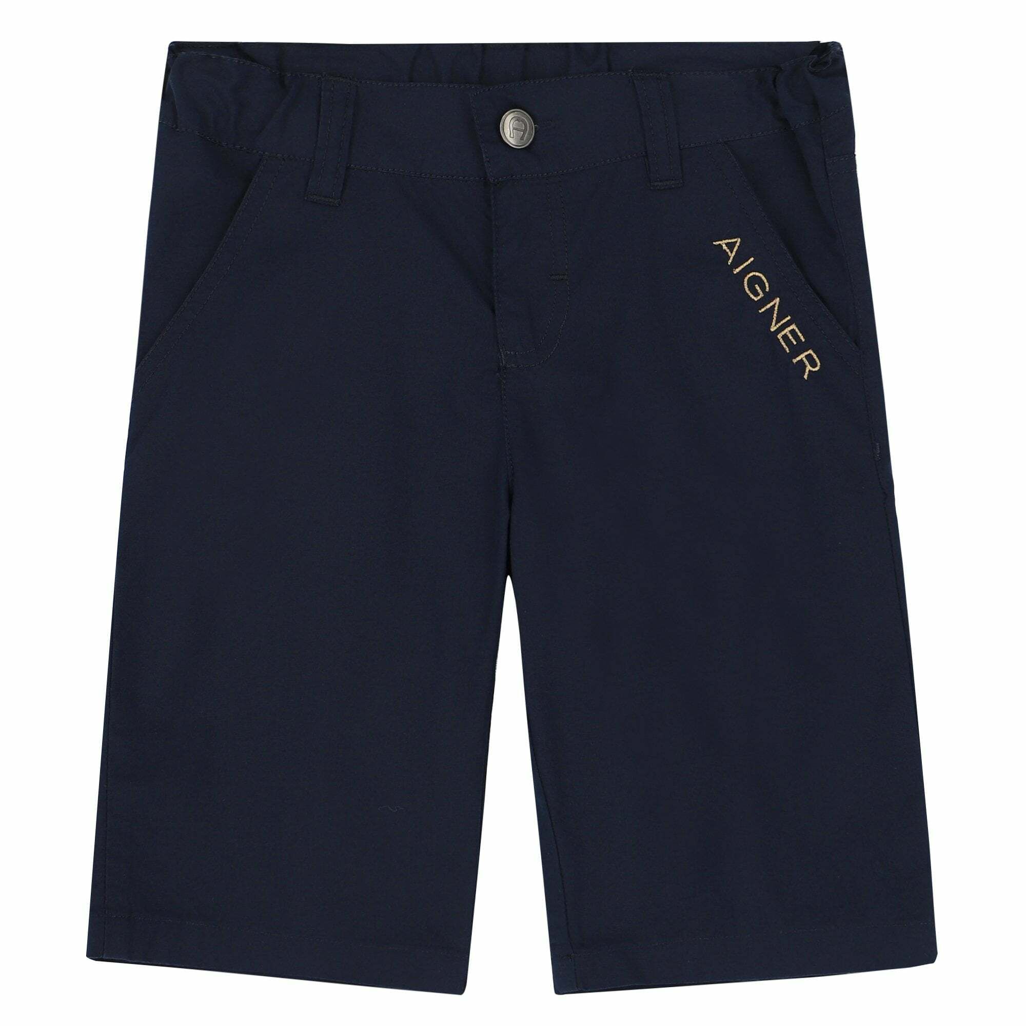 Aigner Boys Navy \u0026 Gold Logo T-Shirt 