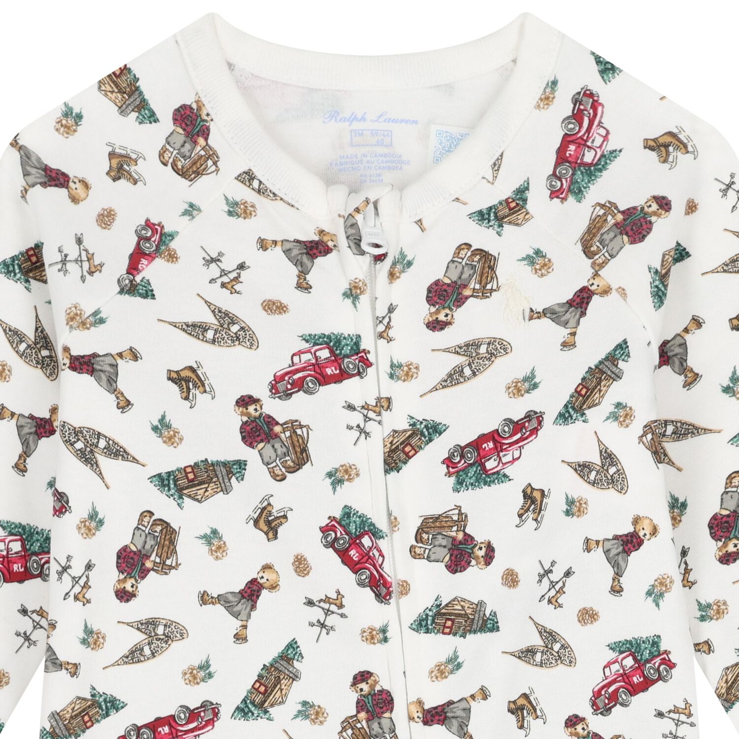 Baby Boys Ivory Polo Bear Babygrow, 1, hi-res image number null