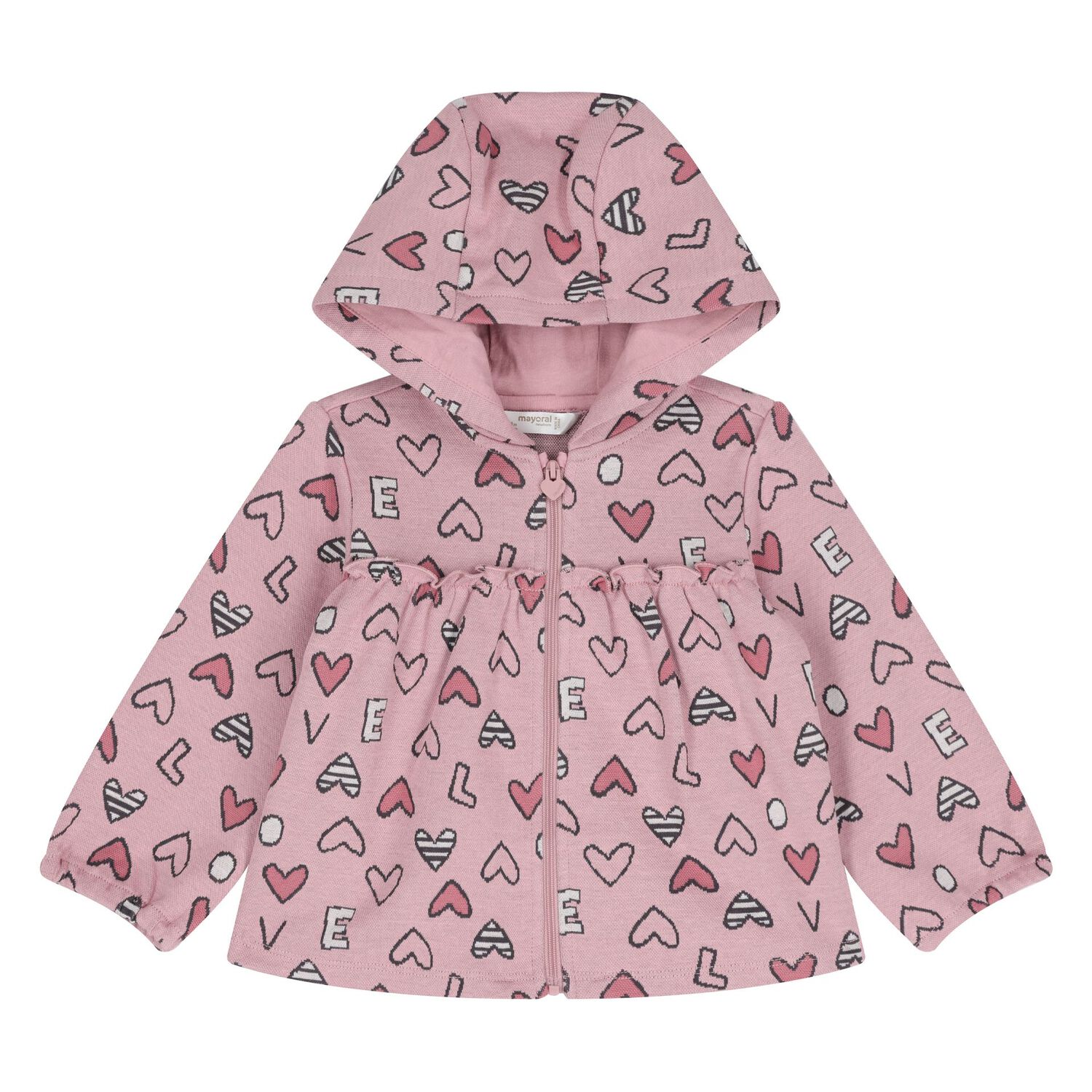 Baby Girls Ivory & Pink 3 Piece Tracksuit, 1, hi-res