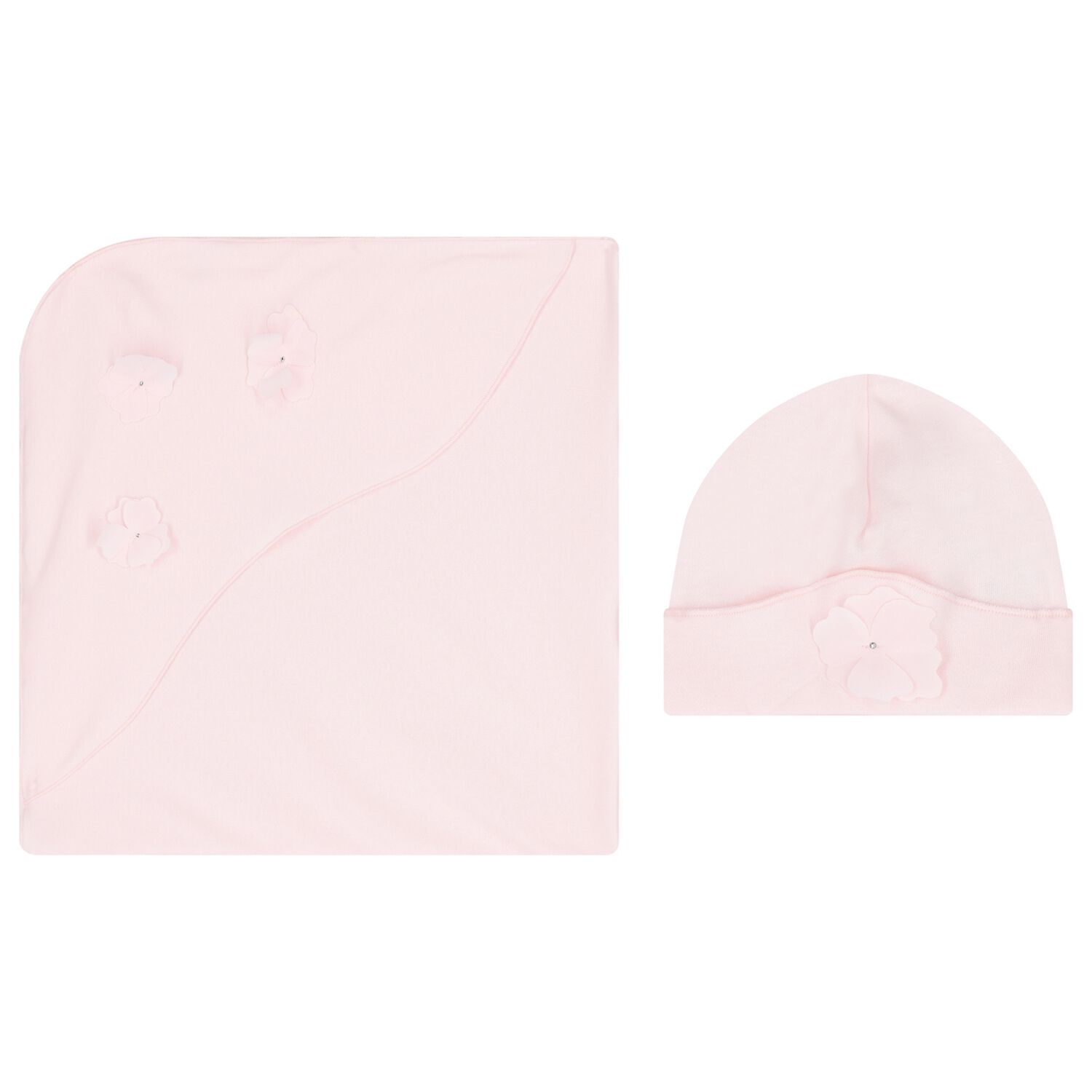 Baby Girls Pink Floral Blanket Set, 1, hi-res