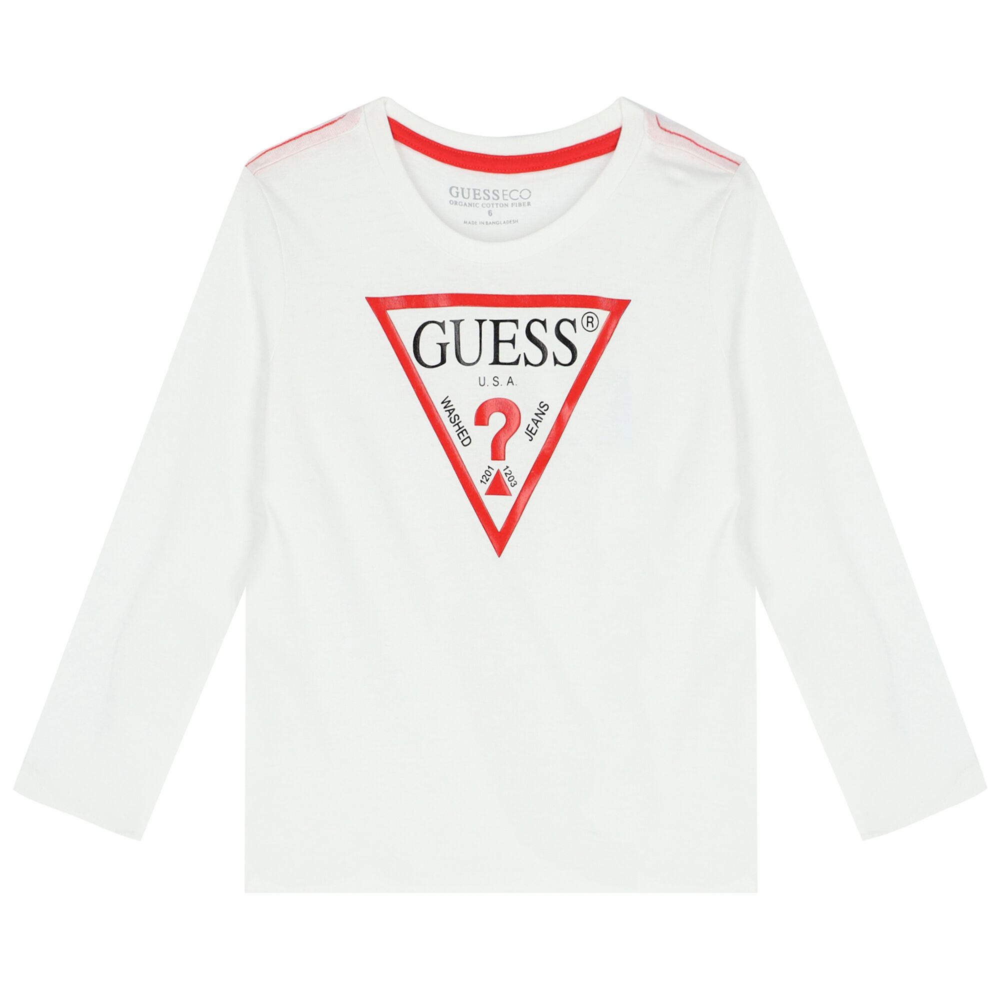 Guess white long cheap sleeve top