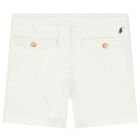 Boys White Logo Shorts, 1, hi-res
