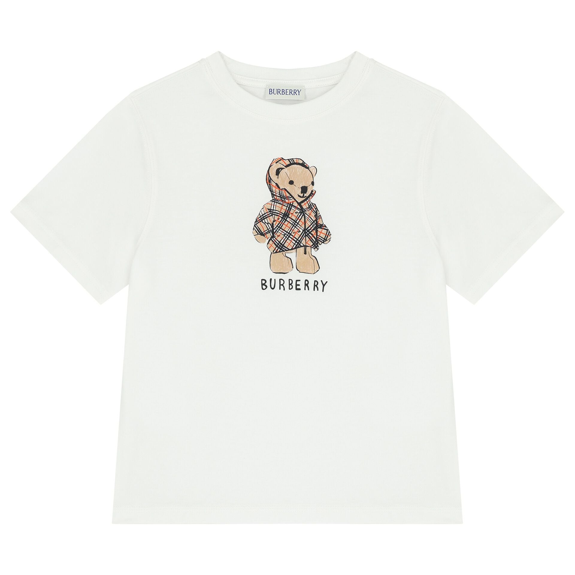 Burberry White Thomas Bear Logo T-Shirt | Junior Couture