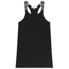 Girls Black Logo Beach Dress, 1, hi-res