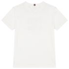 Boys White Logo T-Shirt, 3, hi-res
