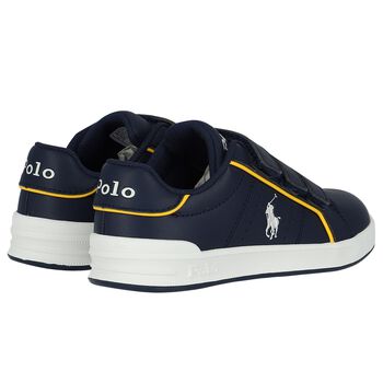 Boys Navy Blue Logo Trainers