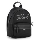 Girls Black Logo Backpack, 1, hi-res