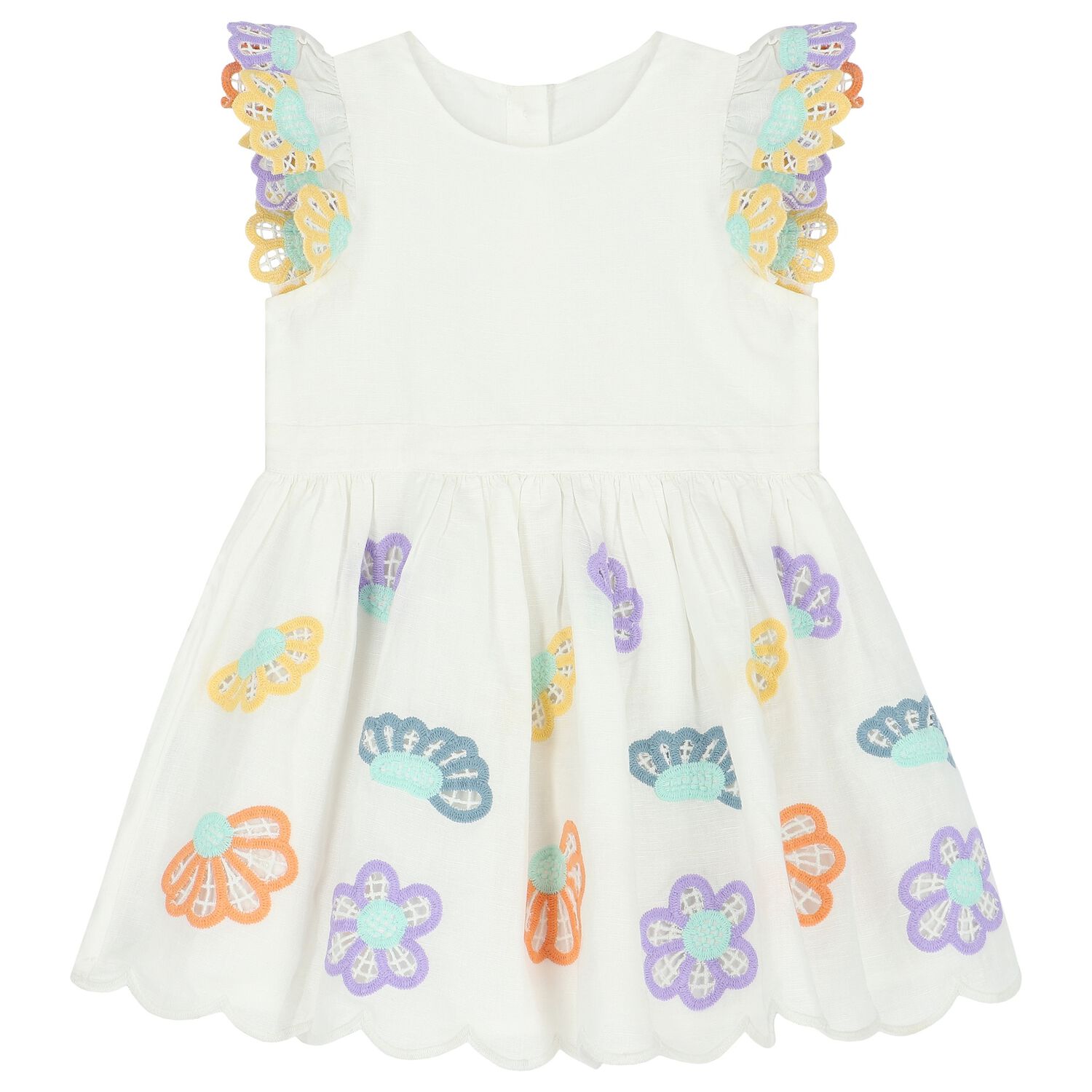 Stella McCartney Younger Girls White Embroidered Dress | Junior Couture USA Stella McCartney Younger Girls White Embroidered Dress | Junior Couture USA