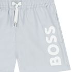 Younger Boys Blue Logo Swim Shorts, 2, hi-res