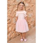Girls Pink Bow Tulle Dress, 1, hi-res