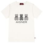 Girls Ivory Teddy Bear Logo T-Shirt, 1, hi-res