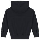 Girls Black Logo Hooded Top, 2, hi-res