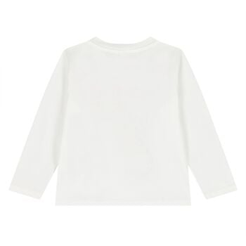 Younger Boys Ivory Tiger Long Sleeve Top