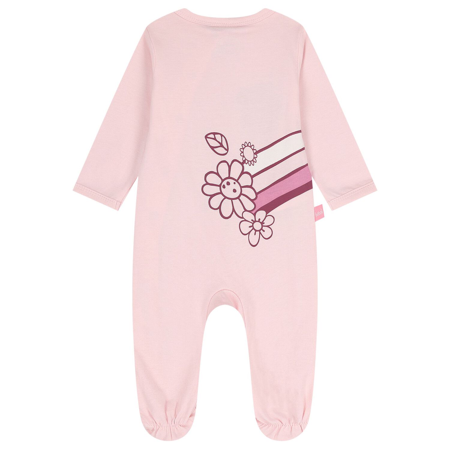 Baby Girls Pink Flower Babygrow, 1, hi-res